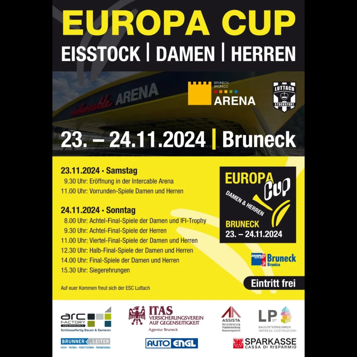 Erstes Saisonhighlight auf Eis: Europacup der Damen und Herren in Bruneck (ITA)